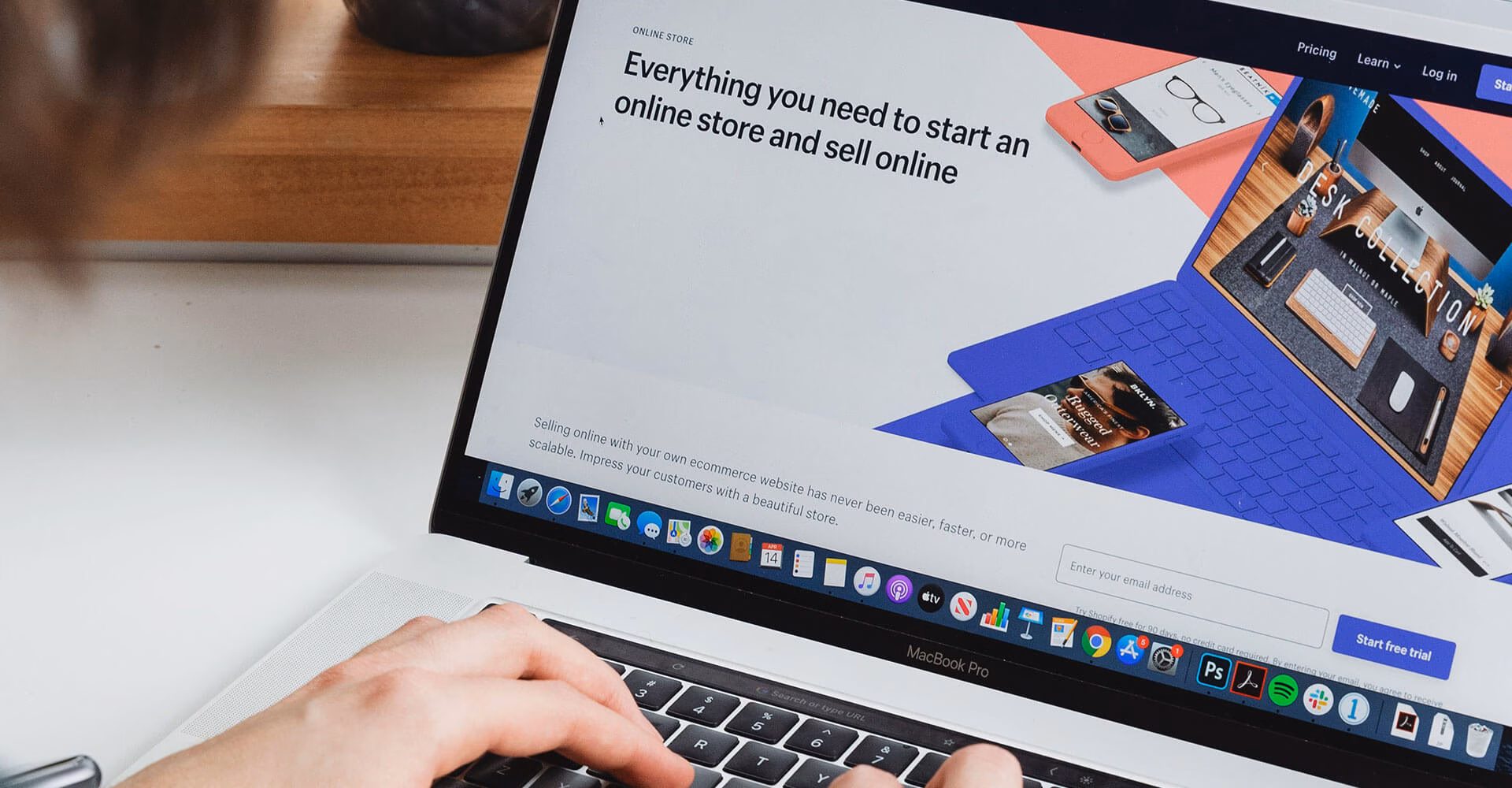 e-commerce website design hero
